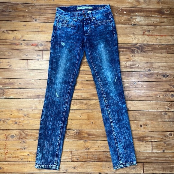 PARASUCO jeans Slik Fit marble blue stretchy lightweight mid rise distressed 27 - Picture 2 of 13